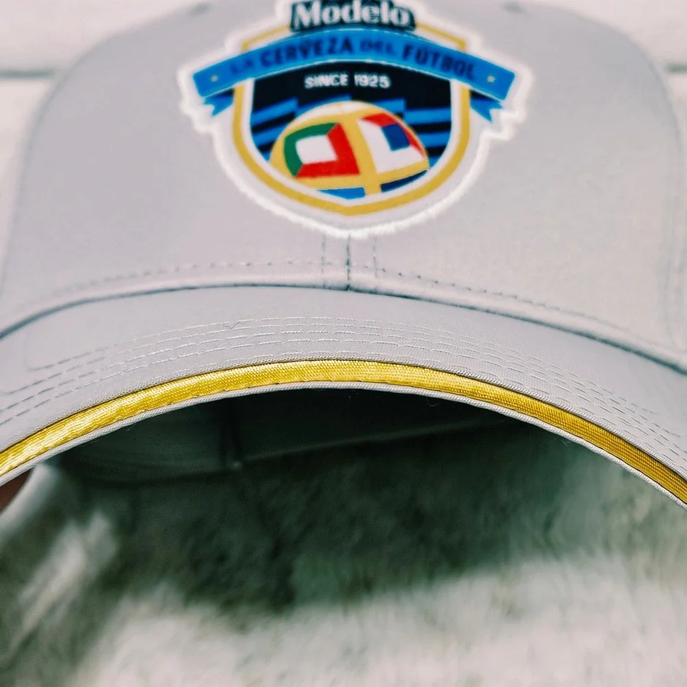 Modelo Gray La Cerveza Del Futbol Perforated Snapback Hat OSFM Soccer Beer Cap